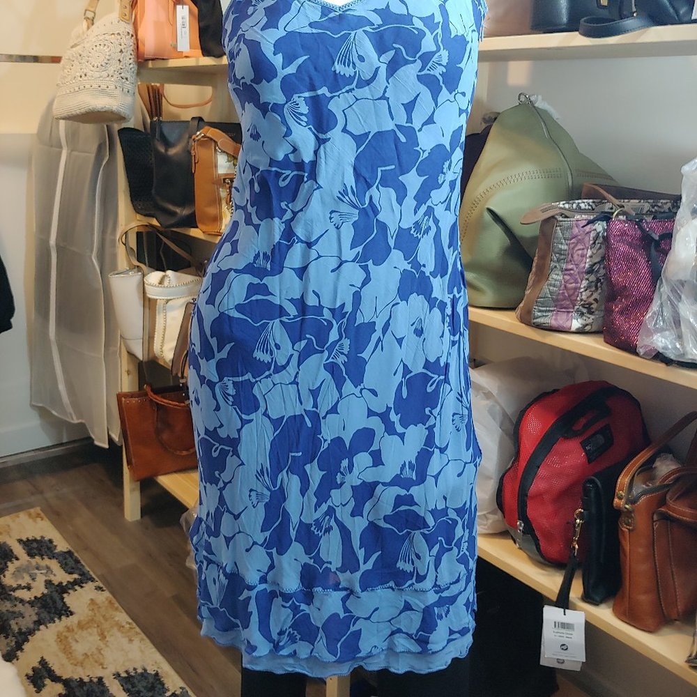 2 for 20 EUC AMERICAN EAGLE BLUE FLORAL DRESS US SIZE 0 - Picture 15 of 16